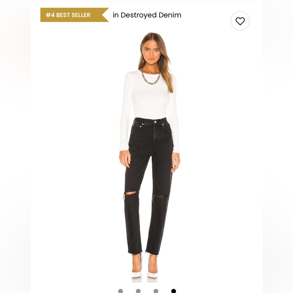 AGOLDE Black Distressed Denim Jeans